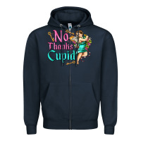 Navy no thanks cupid Zipper Hoodie - AdoDesignShop
