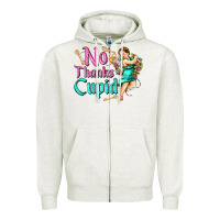 Oatmeal Heather no thanks cupid Zipper Hoodie - AdoDesignShop