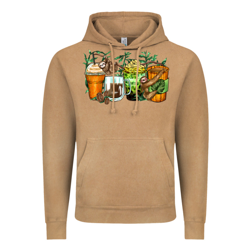 Sloth Coffee Cups Vintage Hoodie by Zillion Design Studio | Teevron