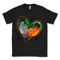 Black halloween heart with pumpkin Classic Tee - BundleAndBundleShop
