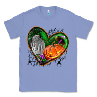 Colony Blue halloween heart with pumpkin Classic Tee - BundleAndBundleShop