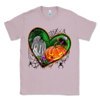 Lilac halloween heart with pumpkin Classic Tee - BundleAndBundleShop