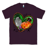 Plum halloween heart with pumpkin Classic Tee - BundleAndBundleShop