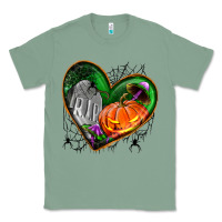 Sage halloween heart with pumpkin Classic Tee - BundleAndBundleShop