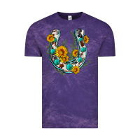Cloud Purple cowhide sunflower horseshoe Vintage Tee - Zillion Design Studio