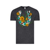 Vintage Black cowhide sunflower horseshoe Vintage Tee - Zillion Design Studio