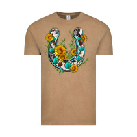 Vintage Coffee cowhide sunflower horseshoe Vintage Tee - Zillion Design Studio