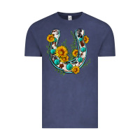 Vintage Denim cowhide sunflower horseshoe Vintage Tee - Zillion Design Studio