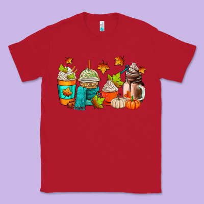 Fall Coffee Cups Classic Tee Designed By Adodesignshop