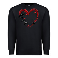 Black valentines day heart Premium Sweatshirt - MaliasSmallBusiness