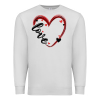 Dove Grey valentines day heart Premium Sweatshirt - MaliasSmallBusiness