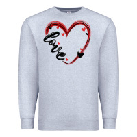 Heather Grey valentines day heart Premium Sweatshirt - MaliasSmallBusiness