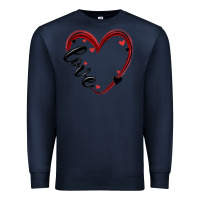 Navy valentines day heart Premium Sweatshirt - MaliasSmallBusiness