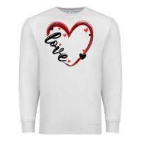 Oatmeal Heather valentines day heart Premium Sweatshirt - MaliasSmallBusiness