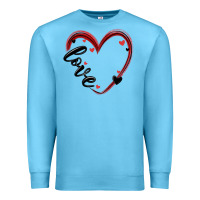 Ocean Blue valentines day heart Premium Sweatshirt - MaliasSmallBusiness