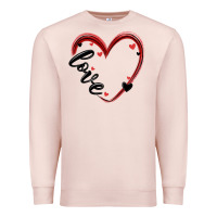 Pale Pink valentines day heart Premium Sweatshirt - MaliasSmallBusiness