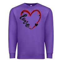 Purple valentines day heart Premium Sweatshirt - MaliasSmallBusiness