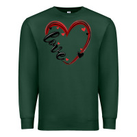 Sports Green valentines day heart Premium Sweatshirt - MaliasSmallBusiness