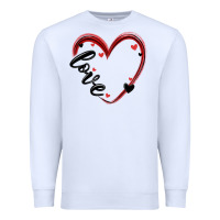 White valentines day heart Premium Sweatshirt - MaliasSmallBusiness