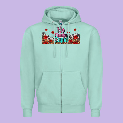 No Thanks Cupid Zipper Hoodie Designed By Adodesignshop