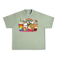 Oil Green rainbow coffee cups Urban Heavy Tee - Zillion Design Studio