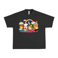Pigment Black rainbow coffee cups Urban Heavy Tee - Zillion Design Studio