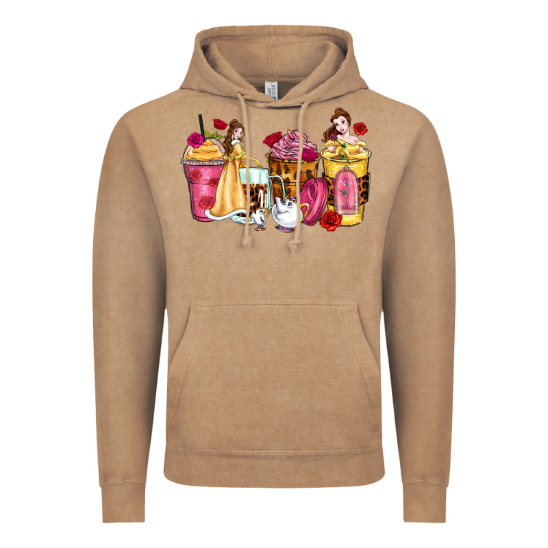 Princess Cartoon Coffee Cups Vintage Hoodie by Zillion Design Studio | Teevron
