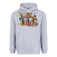 Heather Grey he is risen Heavyweight Hoodie - MaliasSmallBusiness