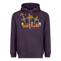 Plum he is risen Heavyweight Hoodie - MaliasSmallBusiness