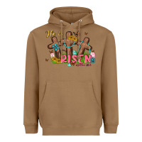 Toasted Coconut he is risen Heavyweight Hoodie - MaliasSmallBusiness