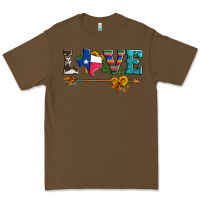 Cacao love texas serape cowhide cactus and sunflowers Premium Tee - Artiststas