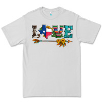 Dove Grey love texas serape cowhide cactus and sunflowers Premium Tee - Artiststas