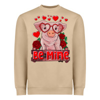 Mushroom be mine valentine's day baby pig Heavyweight Sweatshirt - RanaPortraitStore