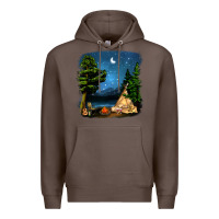 Coffee Night Glamping Camp With Wine Premium Hoodie - BundleAndBundleShop