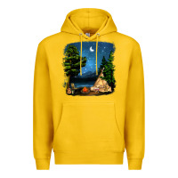 Lemon Night Glamping Camp With Wine Premium Hoodie - BundleAndBundleShop