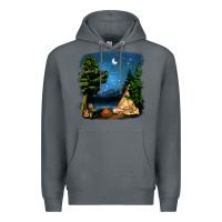 Rock Night Glamping Camp With Wine Premium Hoodie - BundleAndBundleShop