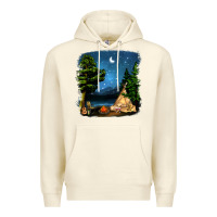 Sandshell Night Glamping Camp With Wine Premium Hoodie - BundleAndBundleShop