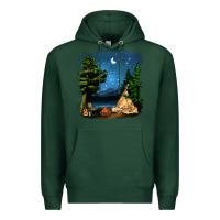 Sports Green Night Glamping Camp With Wine Premium Hoodie - BundleAndBundleShop