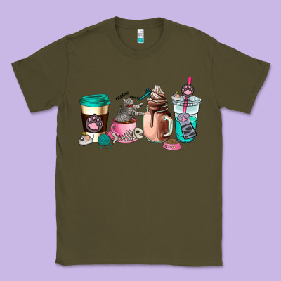 Cat  Coffee Cup Classic Tee Designed By Adodesignshop
