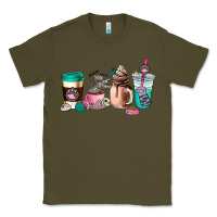 Army Green cat  coffee cup Classic Tee - AdoDesignShop