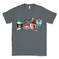 Charcoal Heather cat  coffee cup Classic Tee - AdoDesignShop