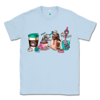 Dusty Blue cat  coffee cup Classic Tee - AdoDesignShop