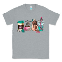 Heather Grey cat  coffee cup Classic Tee - AdoDesignShop