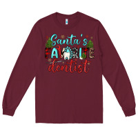 Burgundy santas favorite dentist Long Sleeve Tee - JahusDesignShop