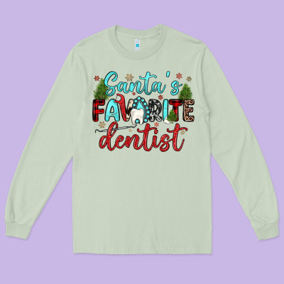 Santas Favorite Dentist Long Sleeve Tee Designed By Jahusdesignshop