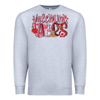 Heather Grey valentine vibes Premium Sweatshirt - MaliasSmallBusiness