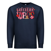 Navy valentine vibes Premium Sweatshirt - MaliasSmallBusiness