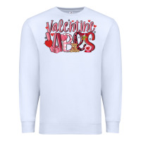 White valentine vibes Premium Sweatshirt - MaliasSmallBusiness