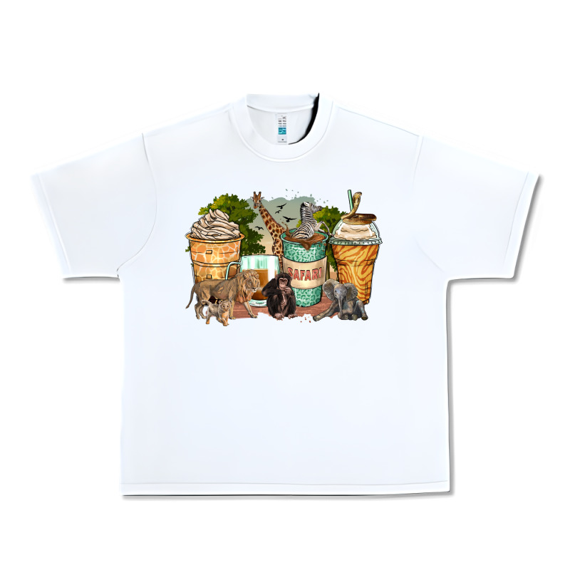 Safari Animals Coffee Cups Urban Heavy Tee by Zillion Design Studio | Teevron