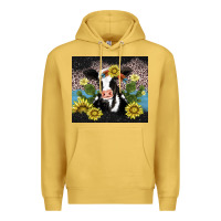 Antique Gold cow cactus and sunflower Premium Hoodie - AdoDesignShop